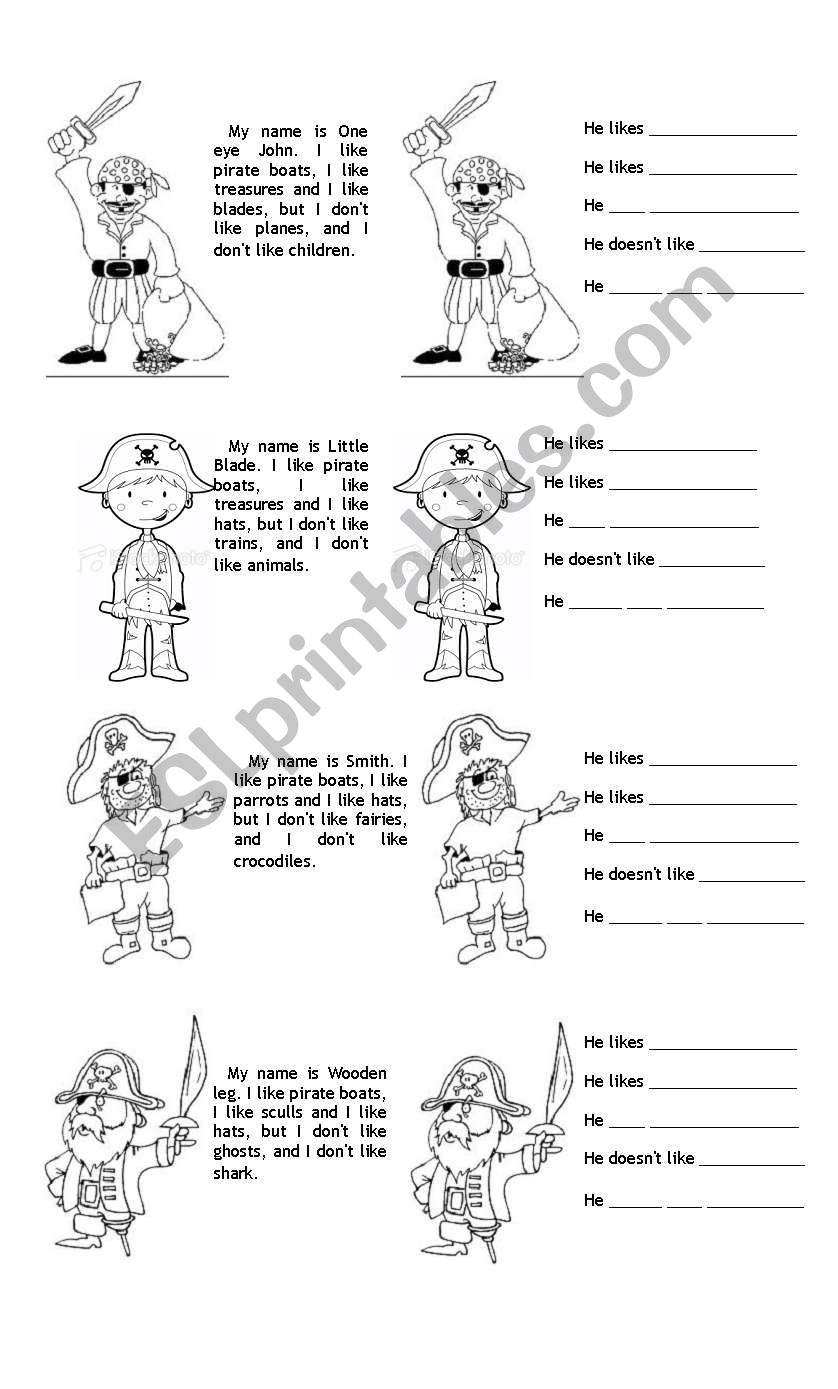 Pirates worksheet