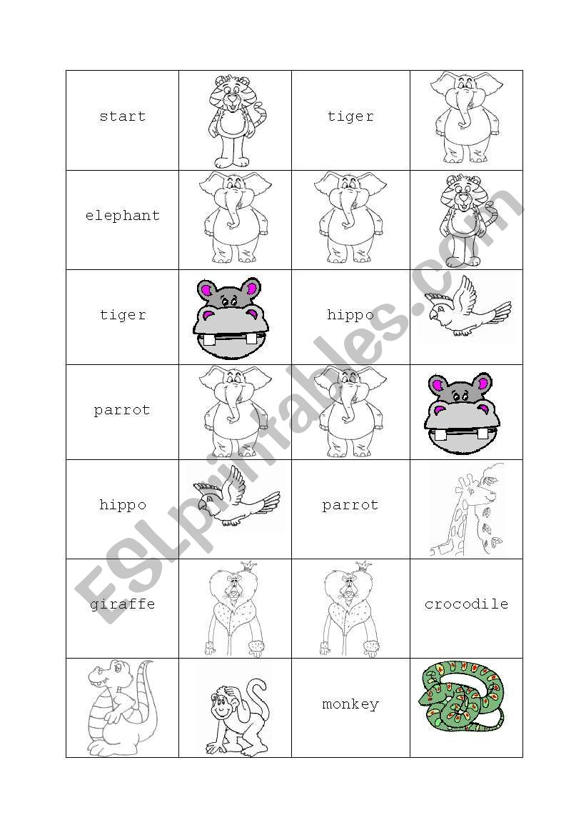 domino- farm animals worksheet