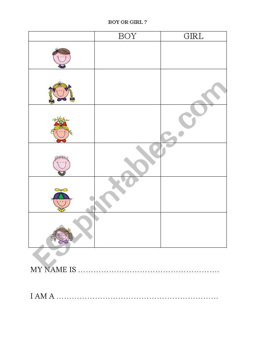 boy or gril worksheet