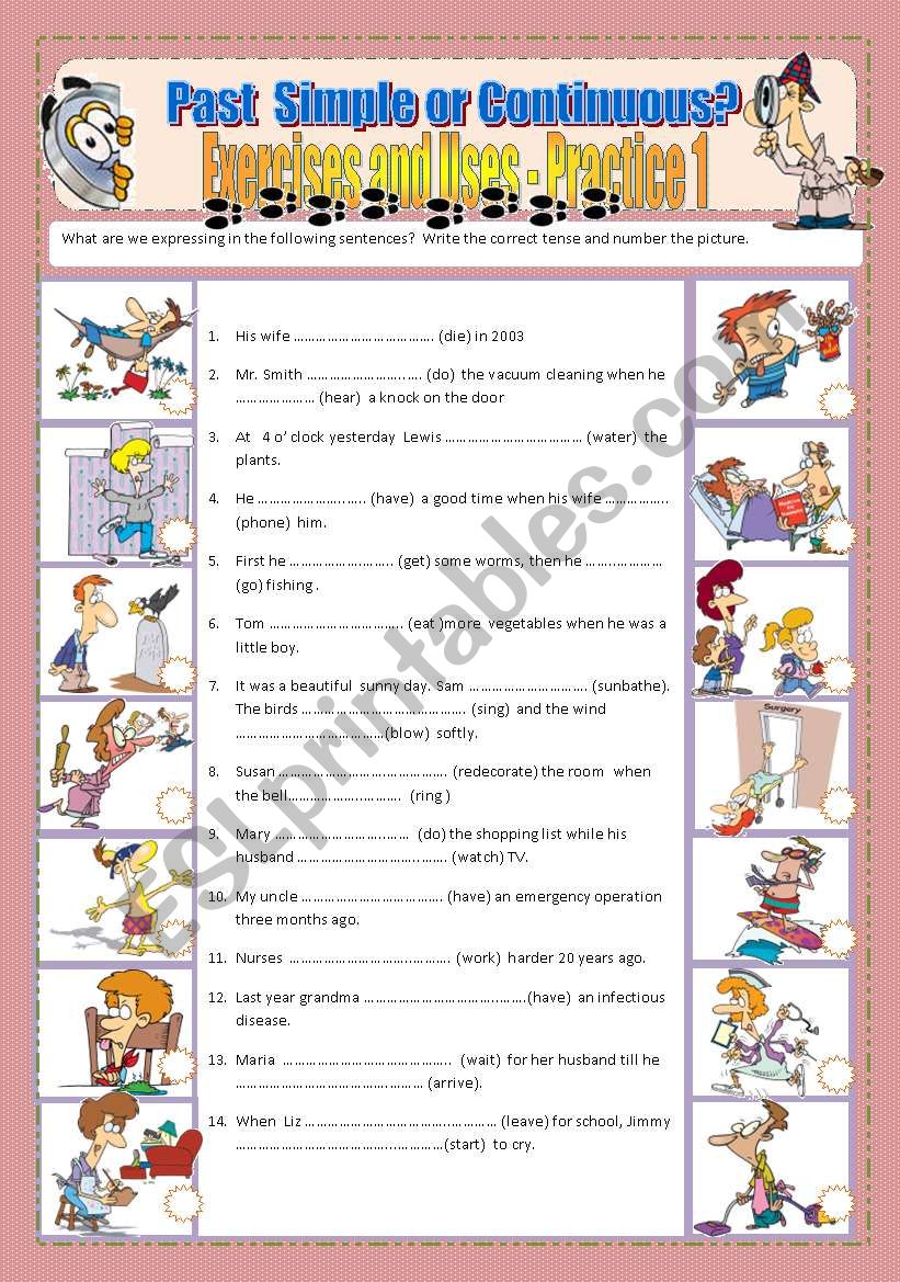 Past Simple vs Past Continuous - Practice 1(fully editable with key)