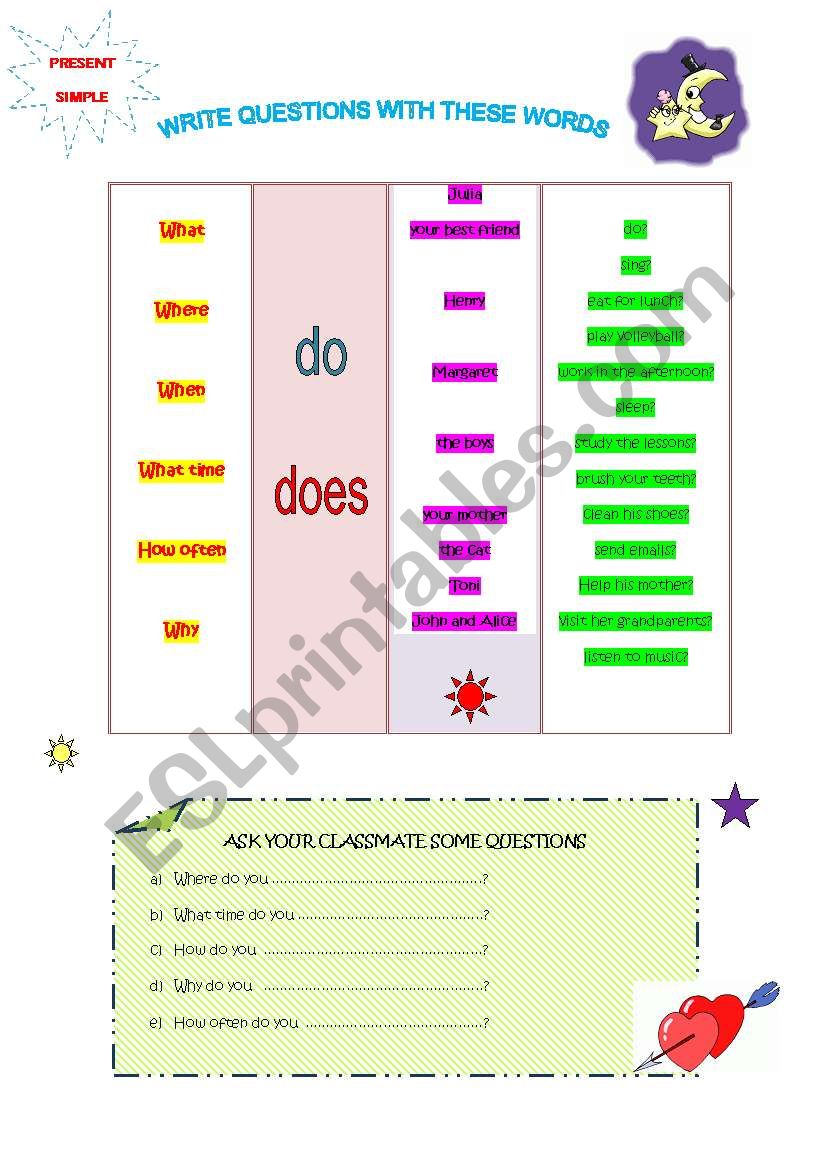 WRITE QUESTIONS  worksheet