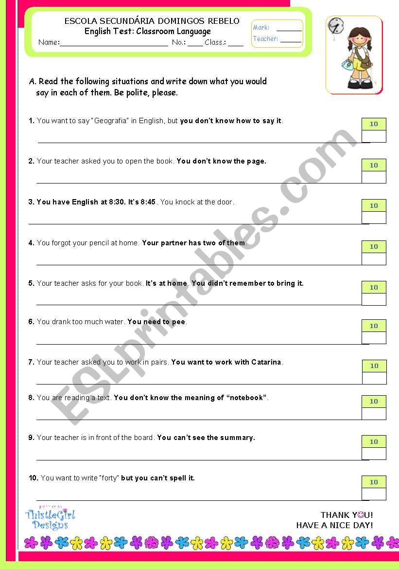 How good is your Classroom Language?  