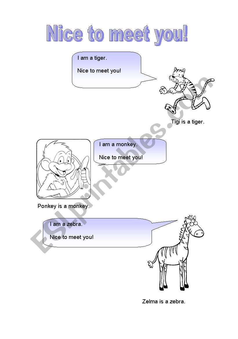 English Worksheets NICE TO MEET YOU english-worksheets-nice-to-meet-you
