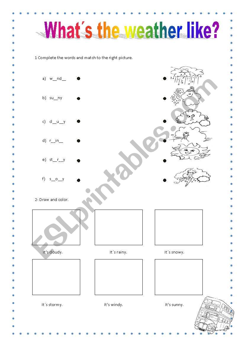 weather - worksheet worksheet