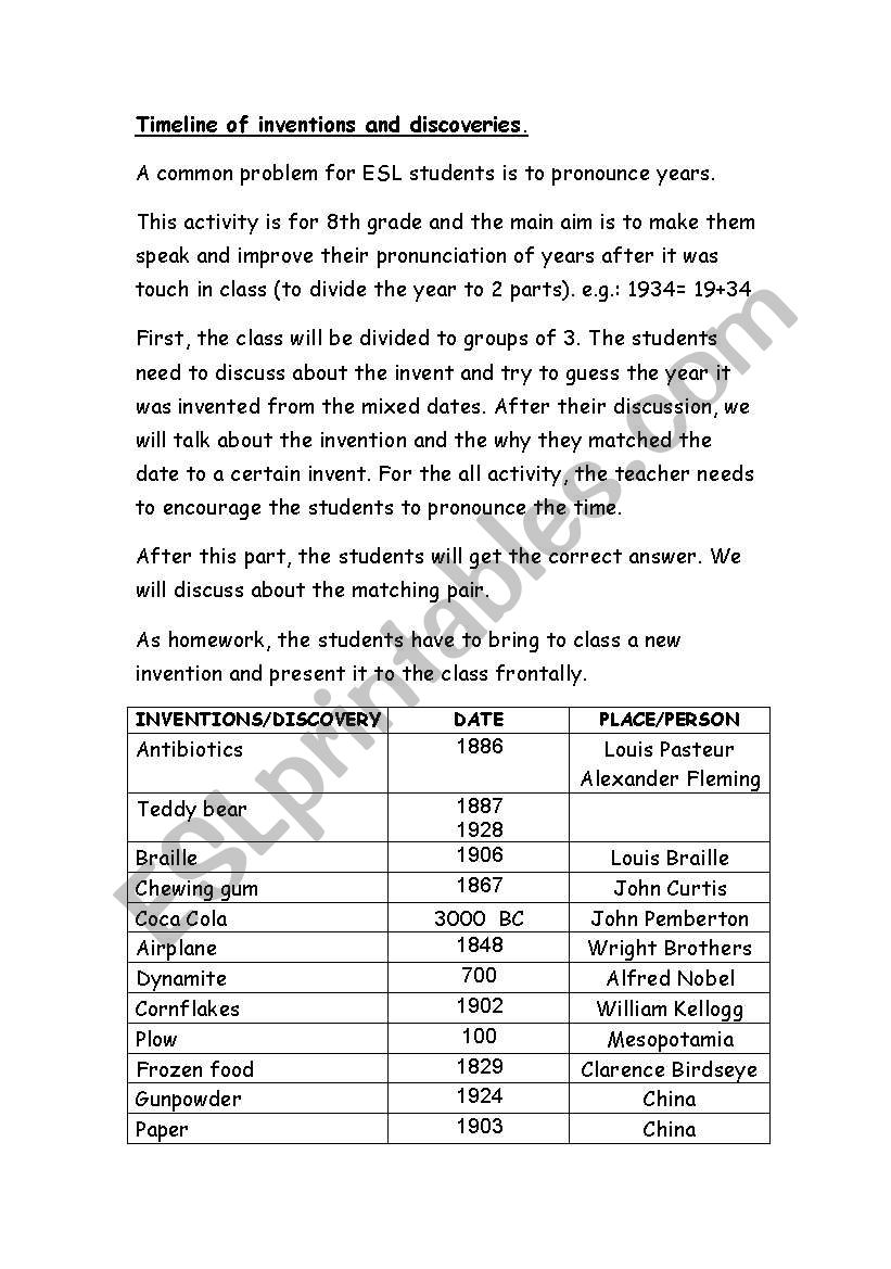 pronounciation of years worksheet