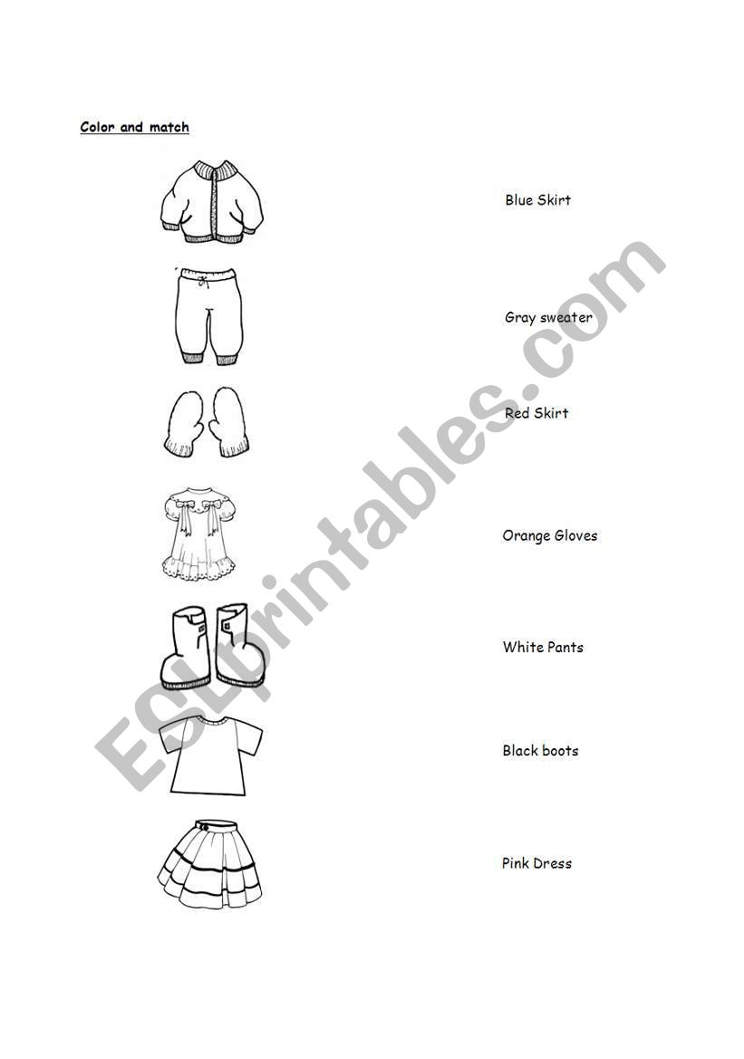 coloring and matching worksheet for basic students