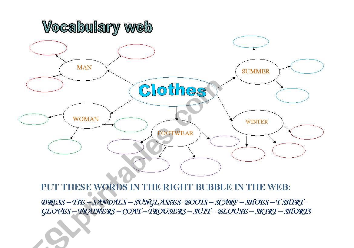 Vocabulary Web worksheet