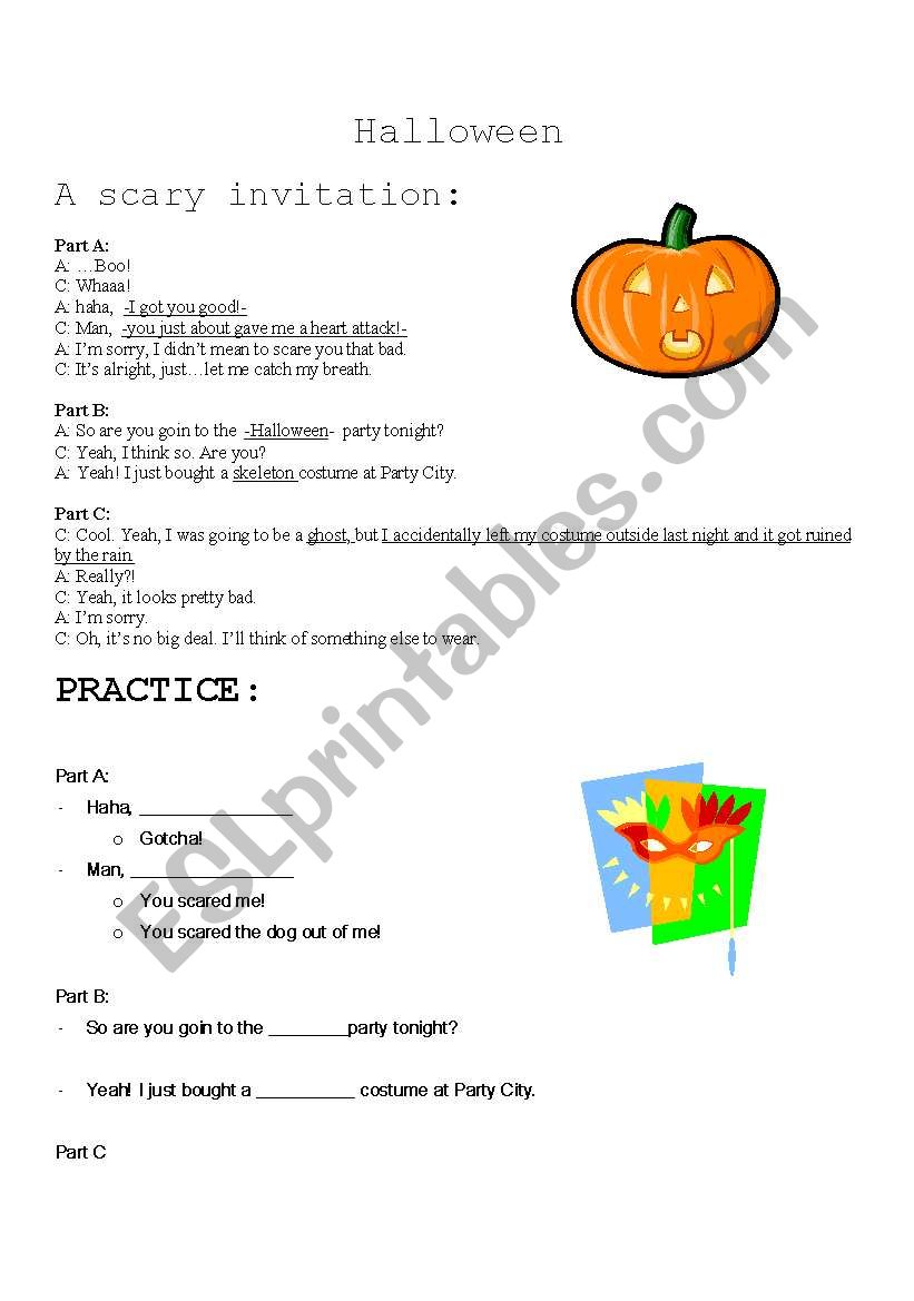 Halloween dialogue and practice