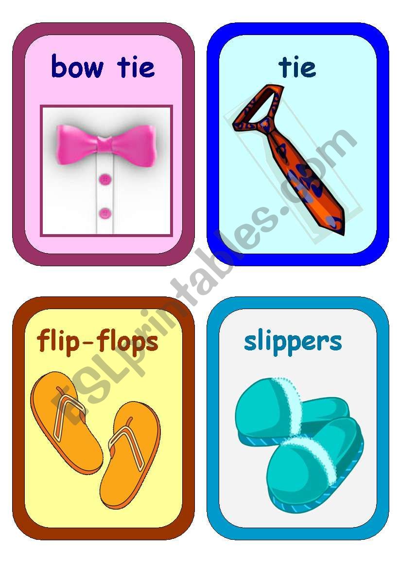 Clothes Flashcards 3-5 worksheet