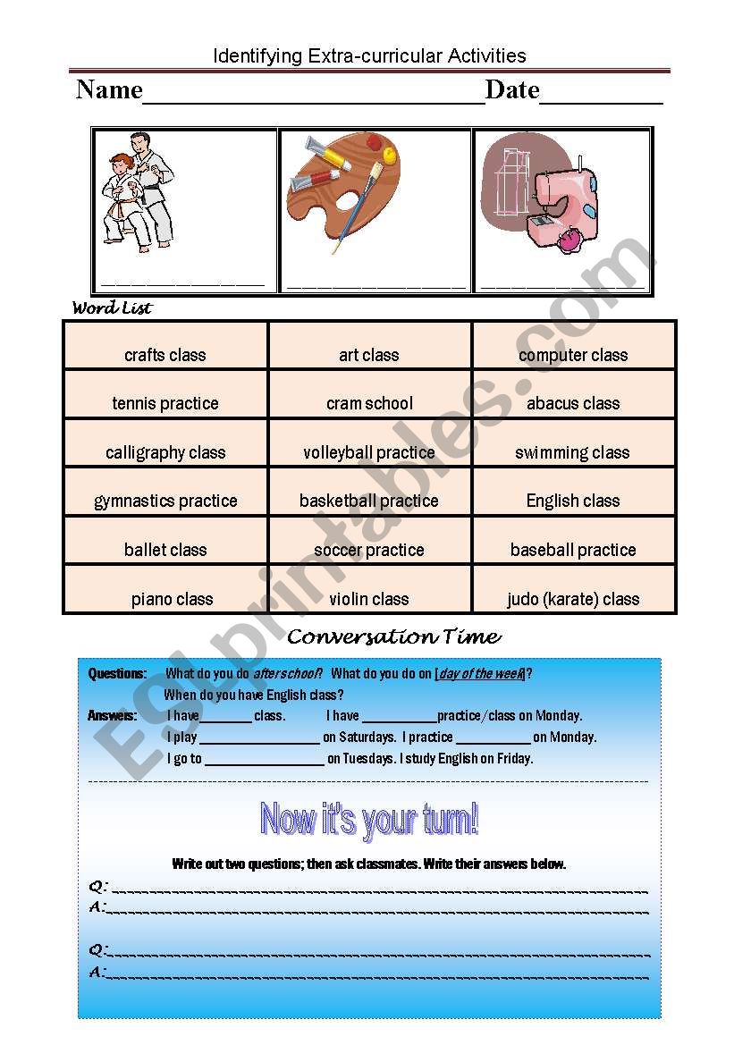 Extracurricular Activities Page 2