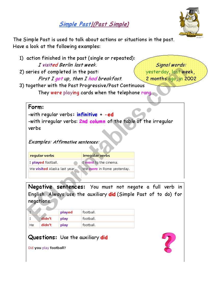 Simple past worksheet