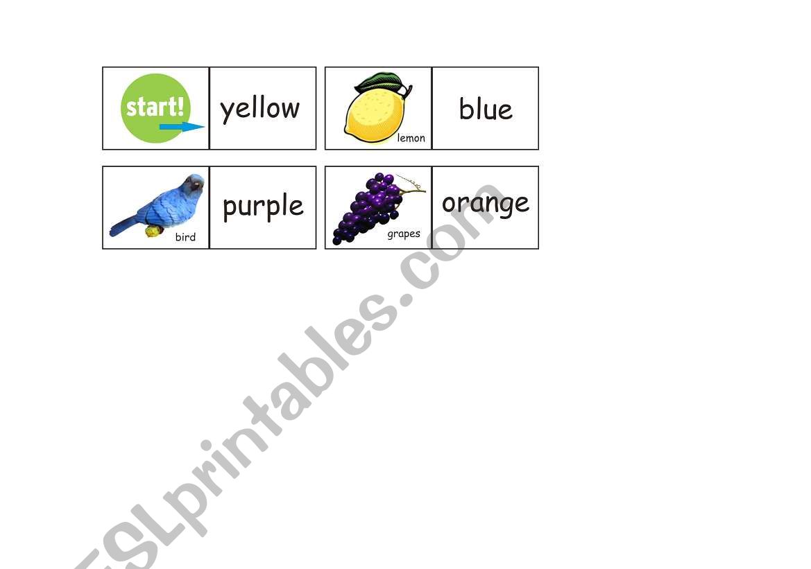 Colour Domino -1 worksheet