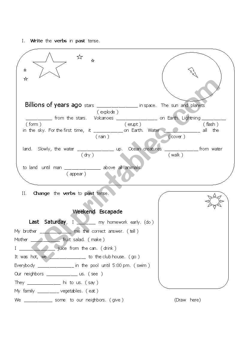 Simple Past Tense Verbs worksheet
