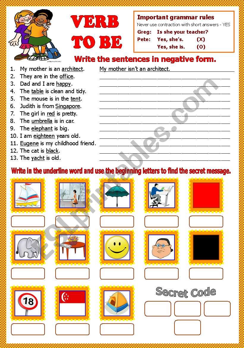 Verb to be - Review worksheet