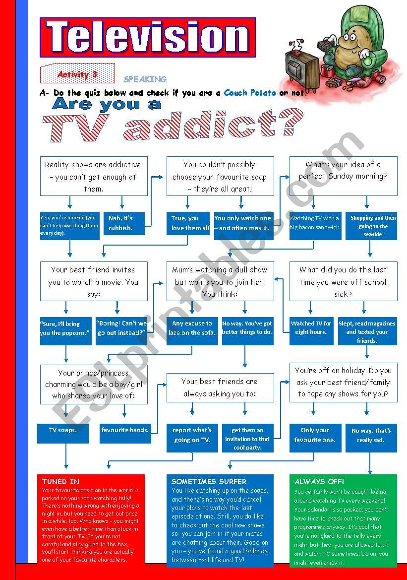 Are you a TV addict? worksheet