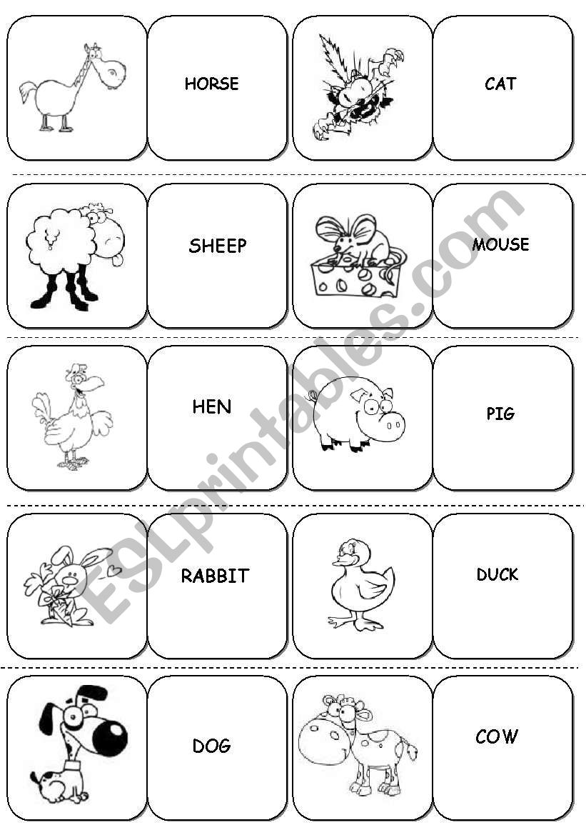 Pets - DOMINOES worksheet