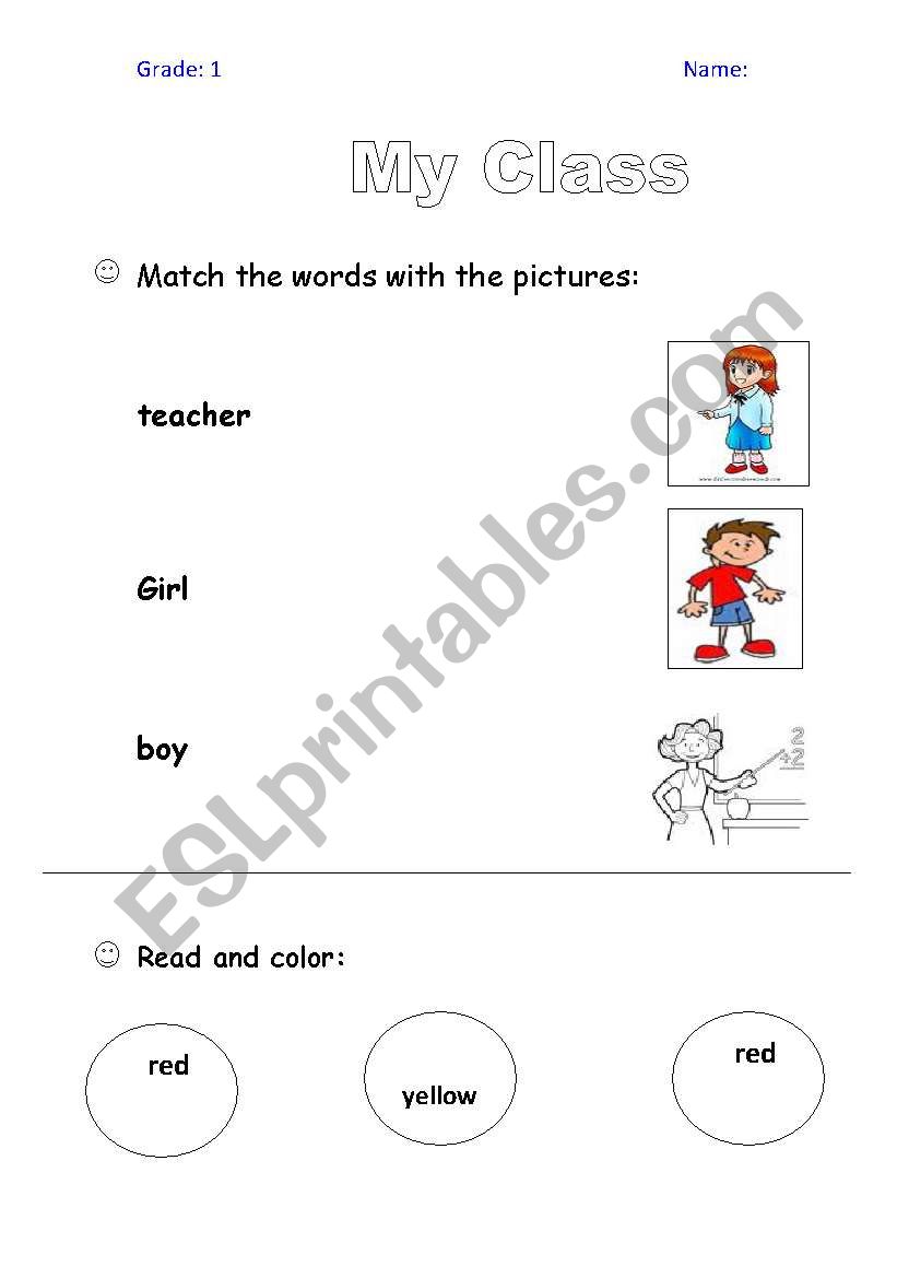 My Class worksheet