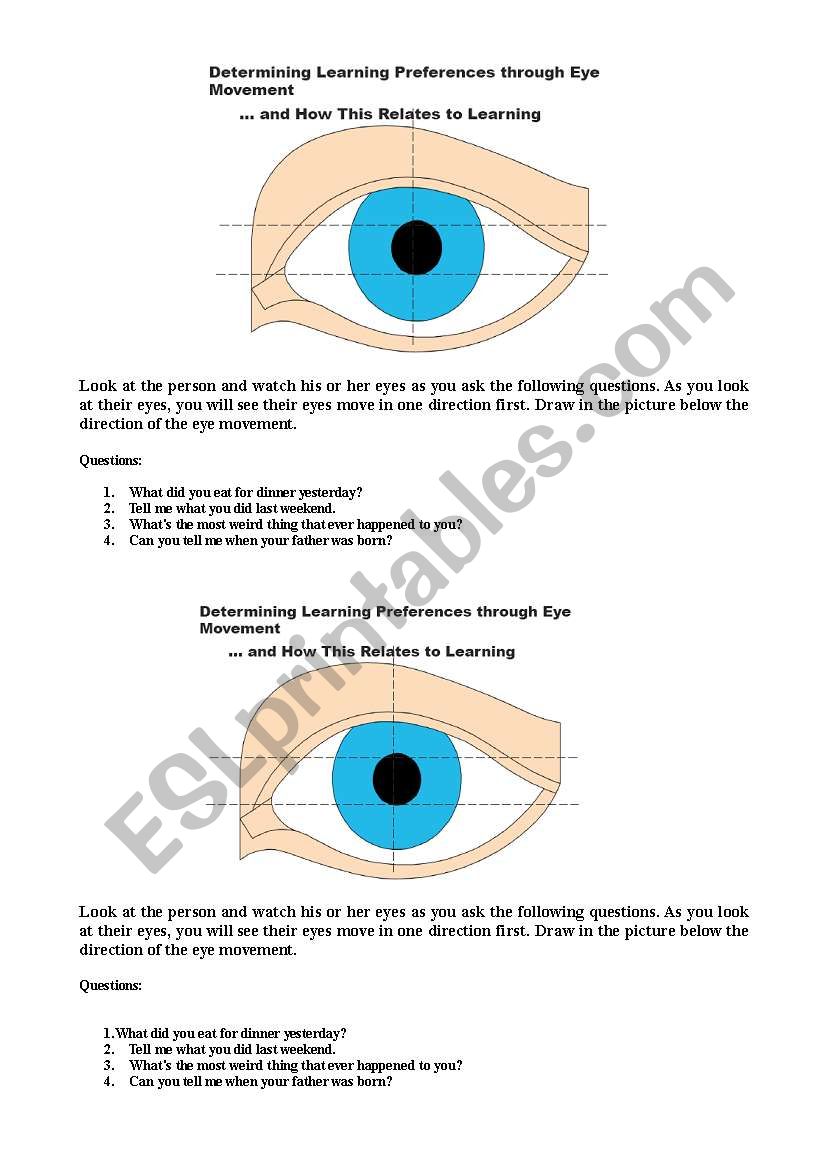 Eye Test worksheet