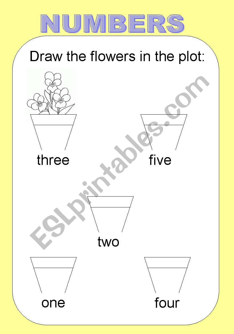 Numbers from 1 to 5 worksheet