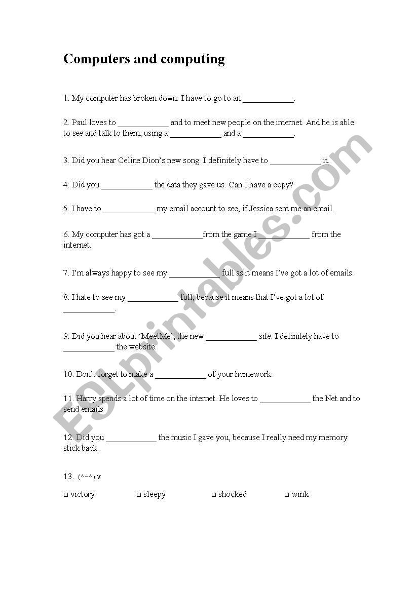 Computer & Computing Quiz worksheet