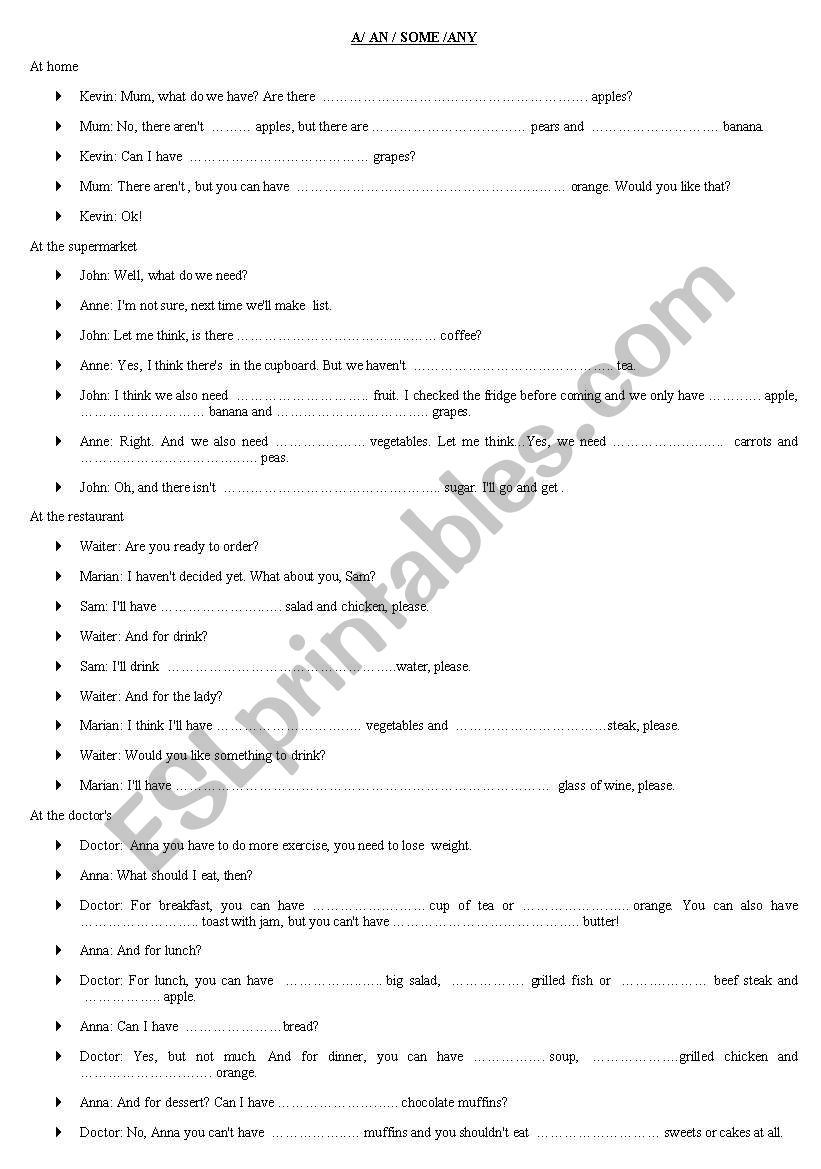 a/an/some/any worksheet