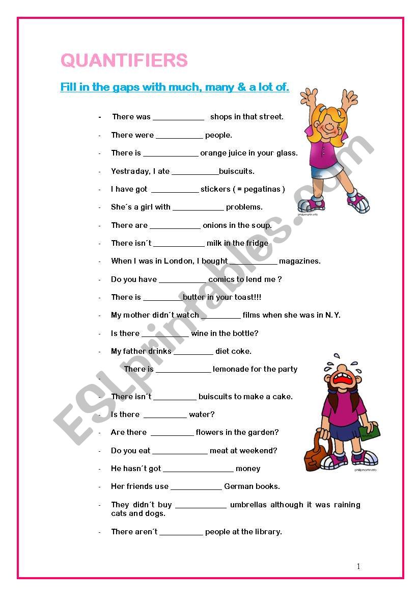 Quantifiers worksheet