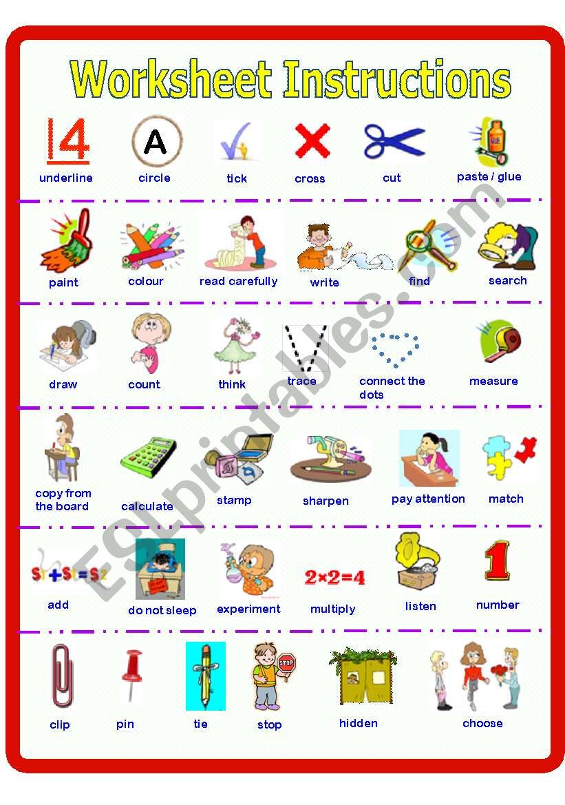 Poster on Worksheet Instructions ** fully editable