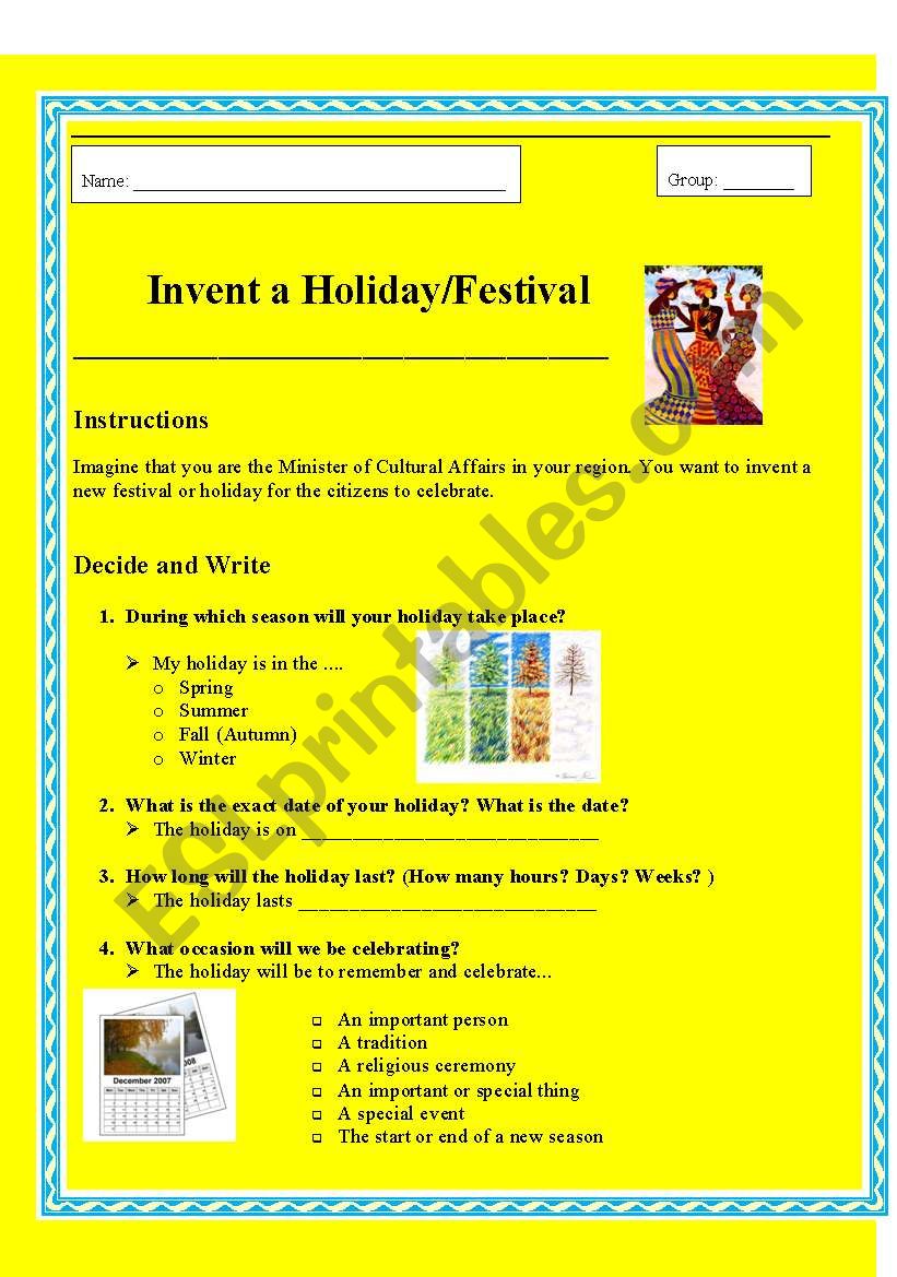Invent a New Festival / Holiday
