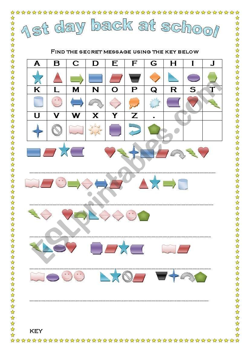 Welcome back to school - Cryptogram