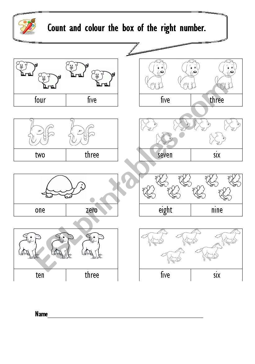 numbers 1 to 10 worksheet