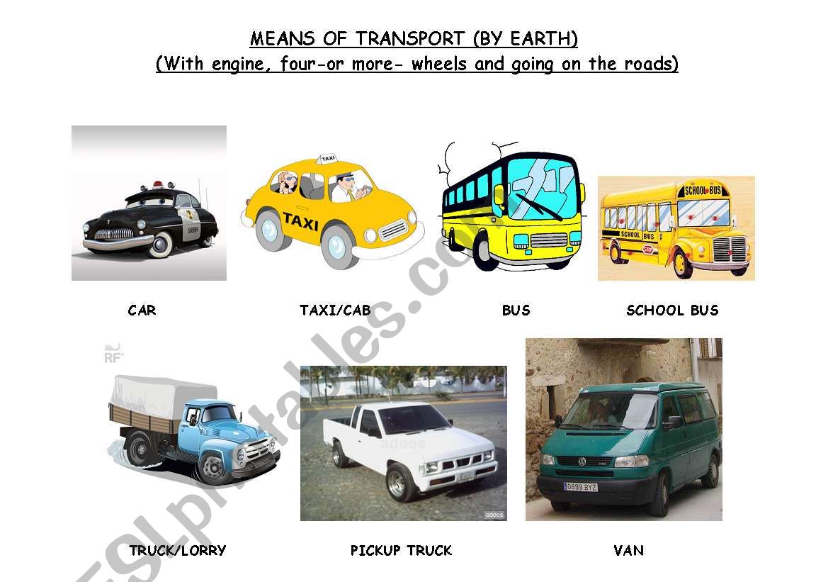 THE MEANS OF TRANSPORT (BY EARTH -B-)