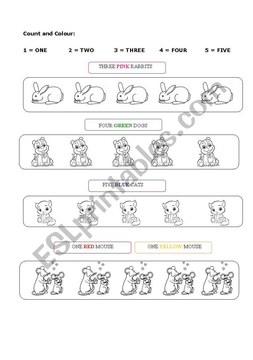 Count and Color worksheet