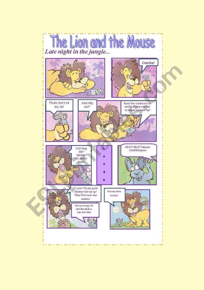 Fable: The Lion and the Mouse worksheet