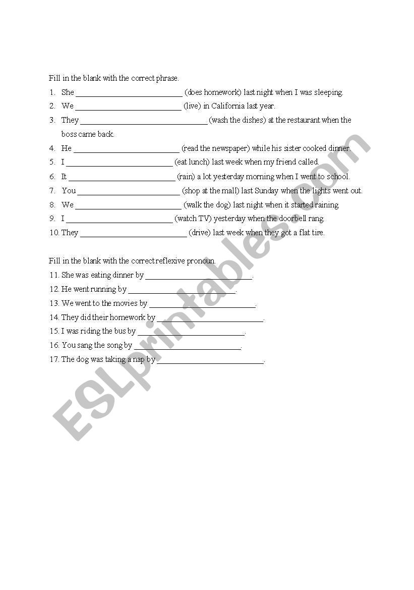 past tense and reflexive pronouns