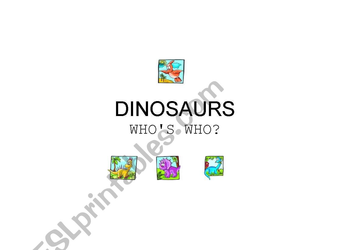 dinosaurs WHOS WHO? worksheet