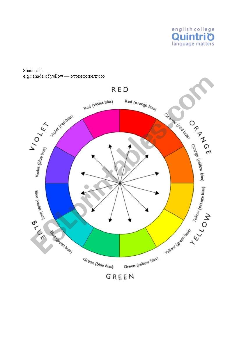 Colours worksheet