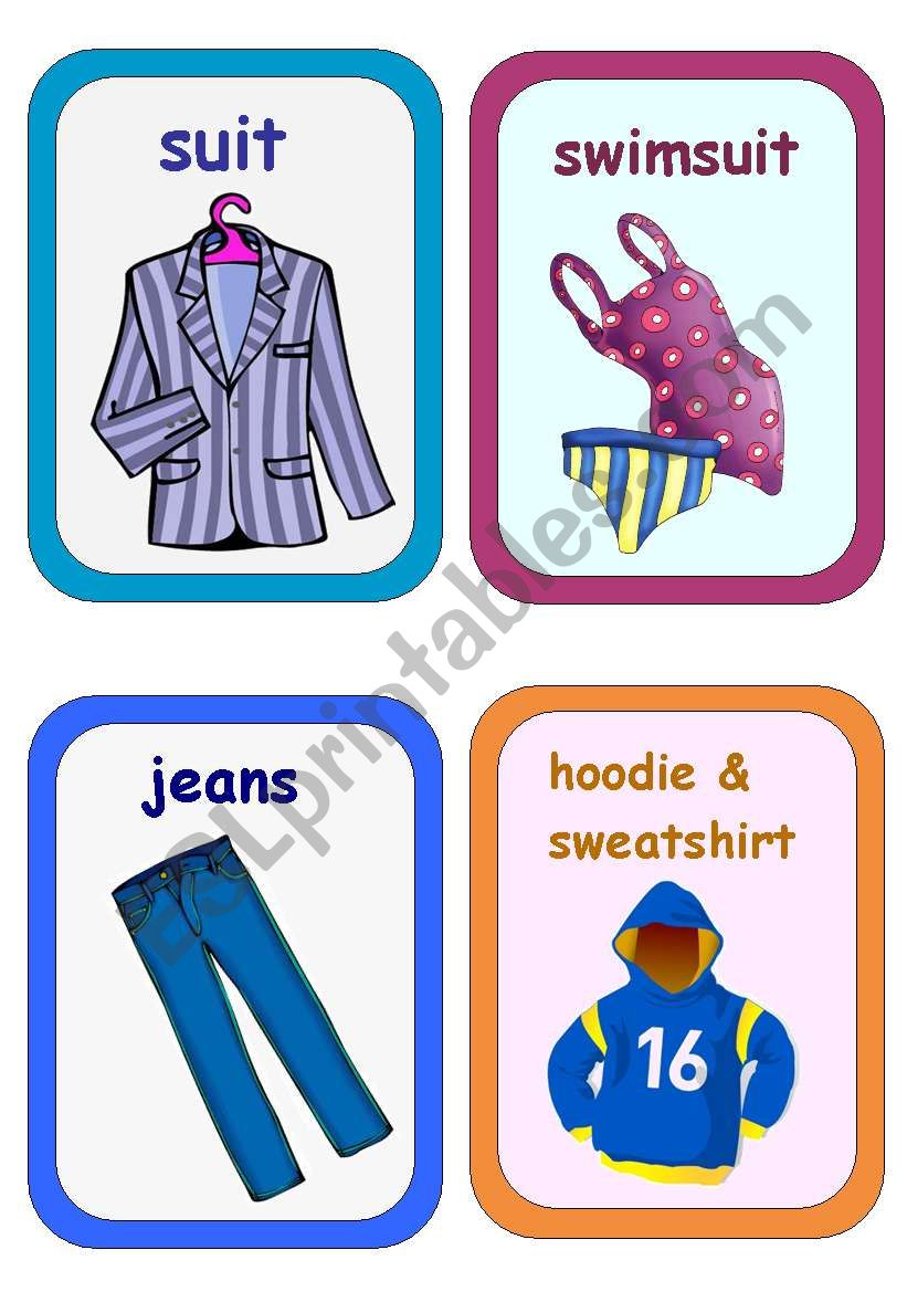 Clothes Flashcards 4-5 worksheet