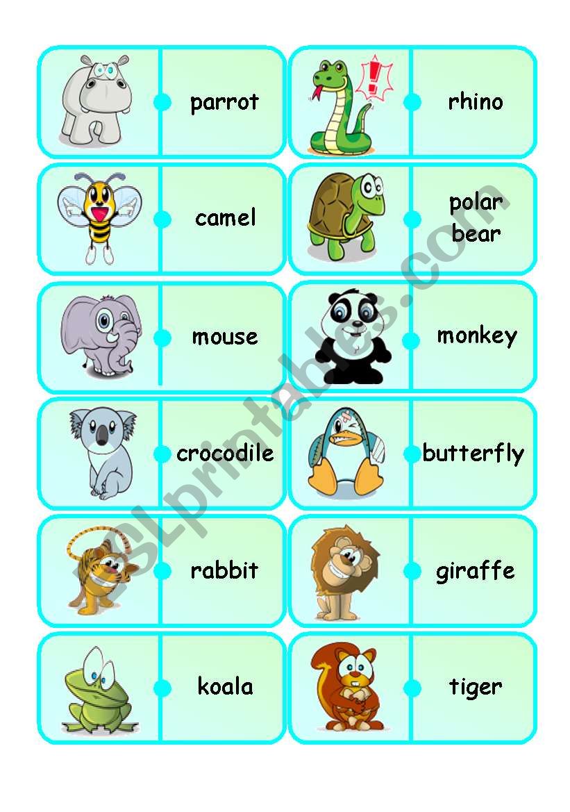 Animal Dominoes (fully editable)