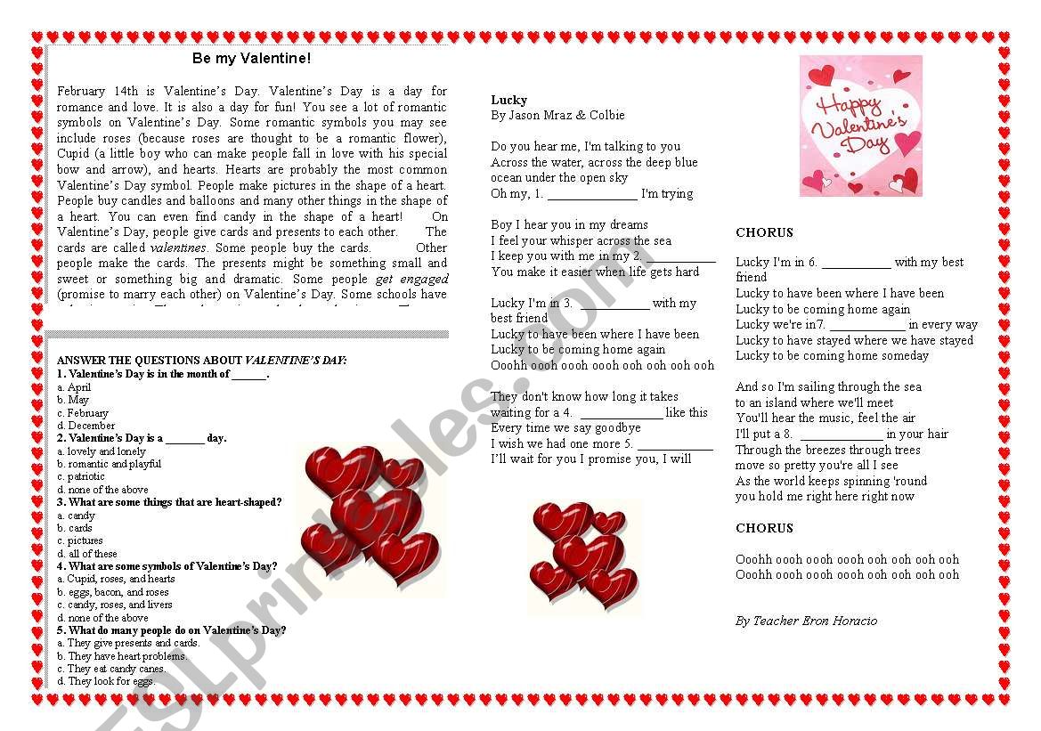 Valentines Day Activity worksheet