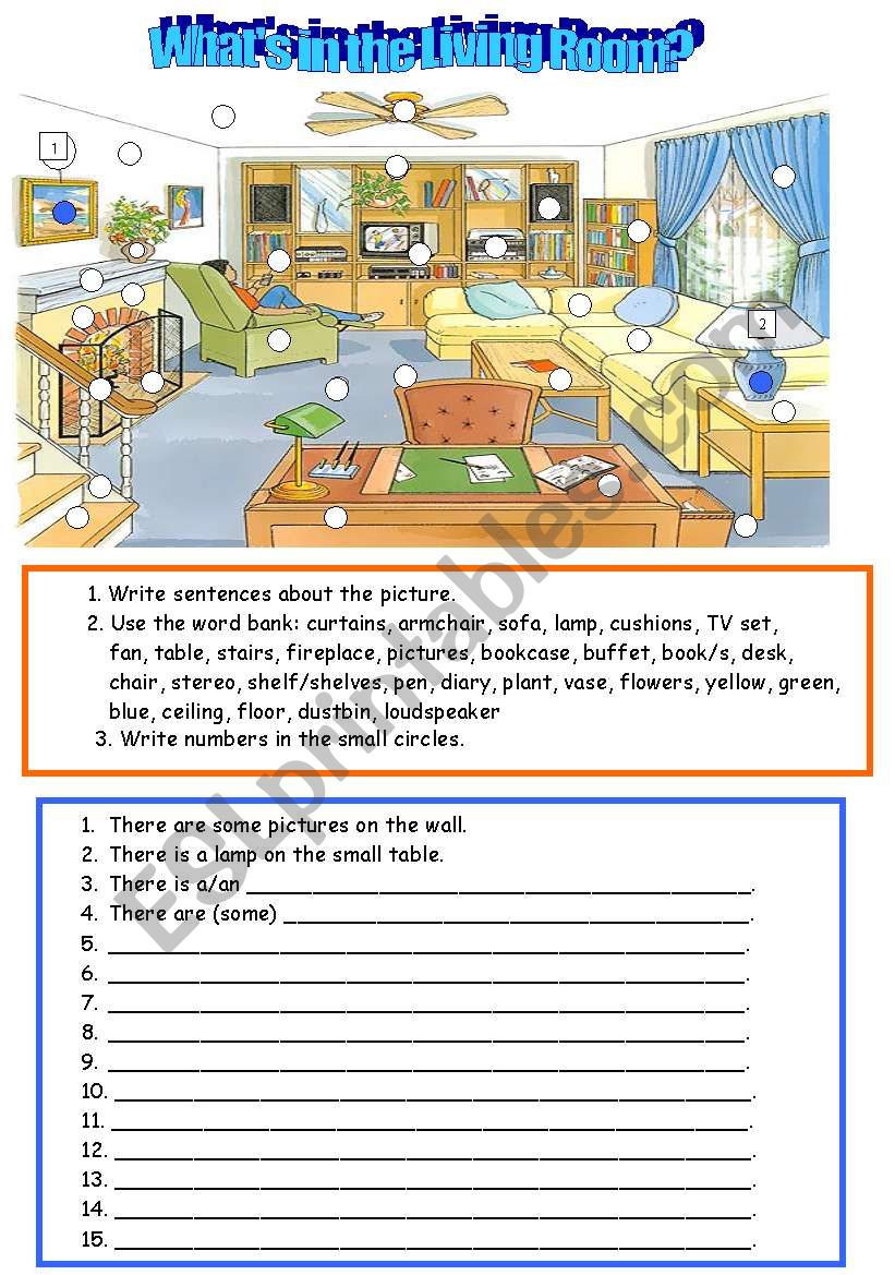 WhatÂ´s in the Living Room? worksheet