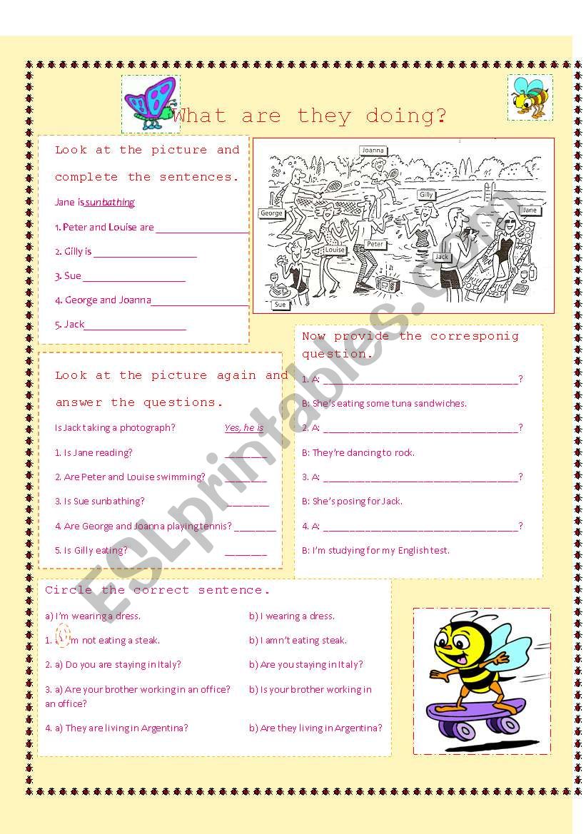 What  are they doing? worksheet