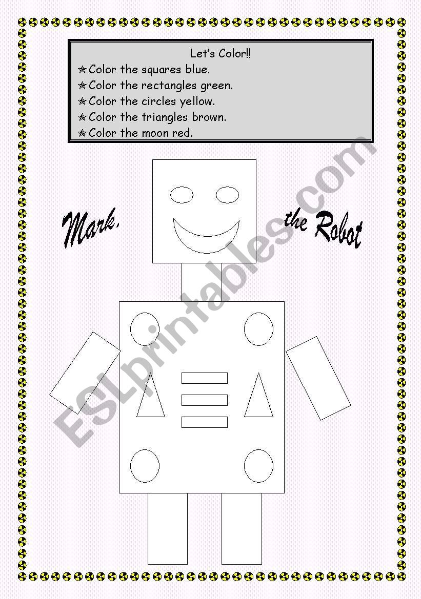 Color the robot worksheet