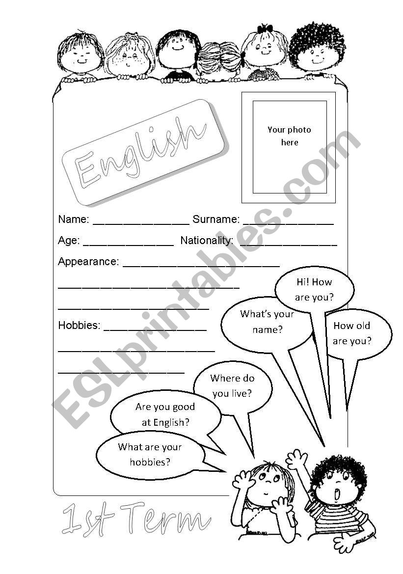 Personal information worksheet