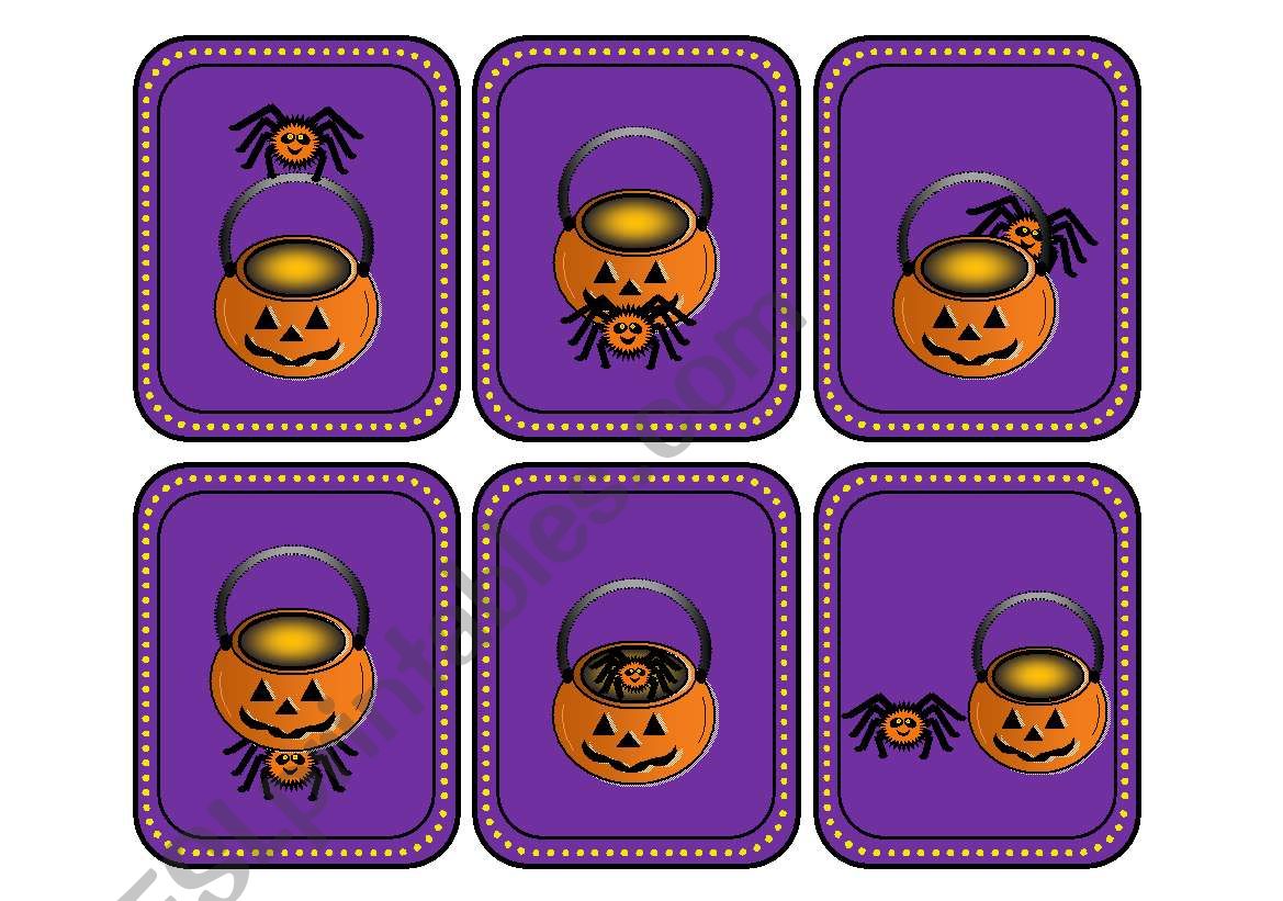 Where is the Spider ?  Halloween Preposition Cards (with 18 cards and a poster)