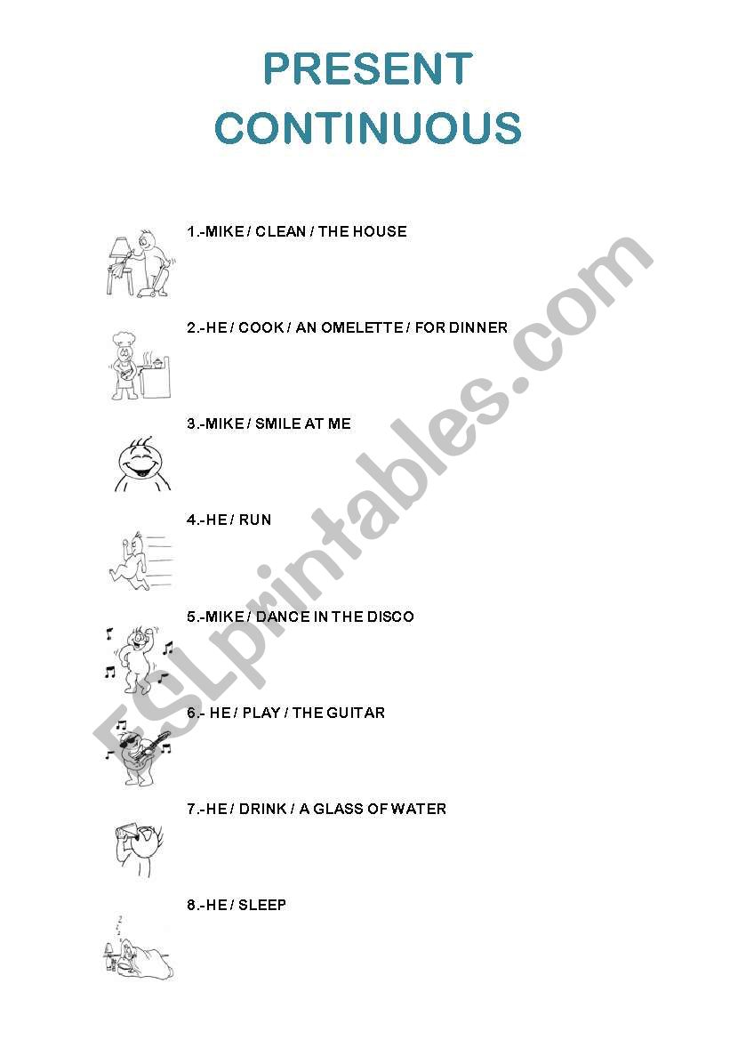 PRESENT CONTINUOUS worksheet