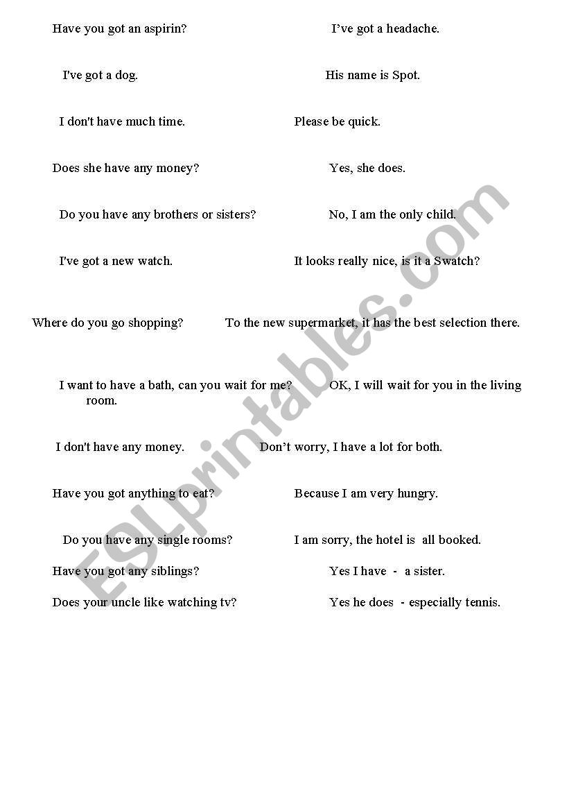 have x have got worksheet