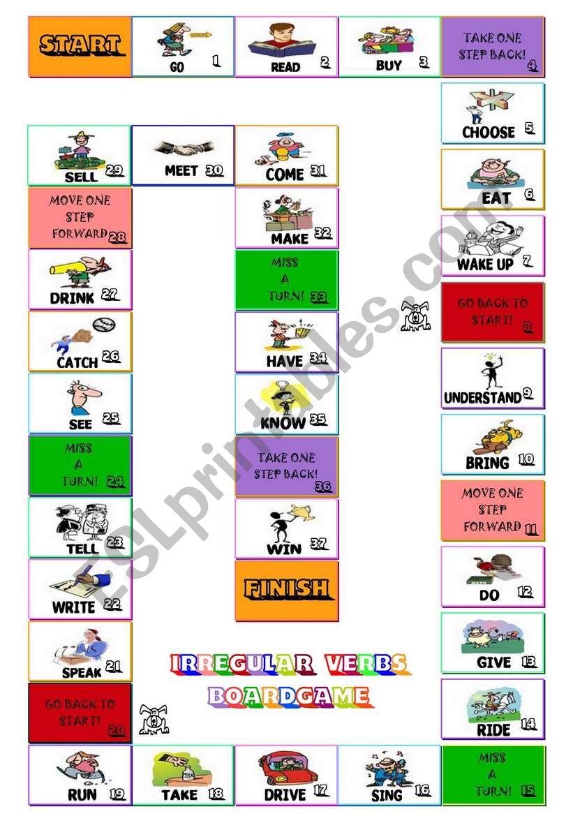 BOARDGAME: Irregular Verbs worksheet