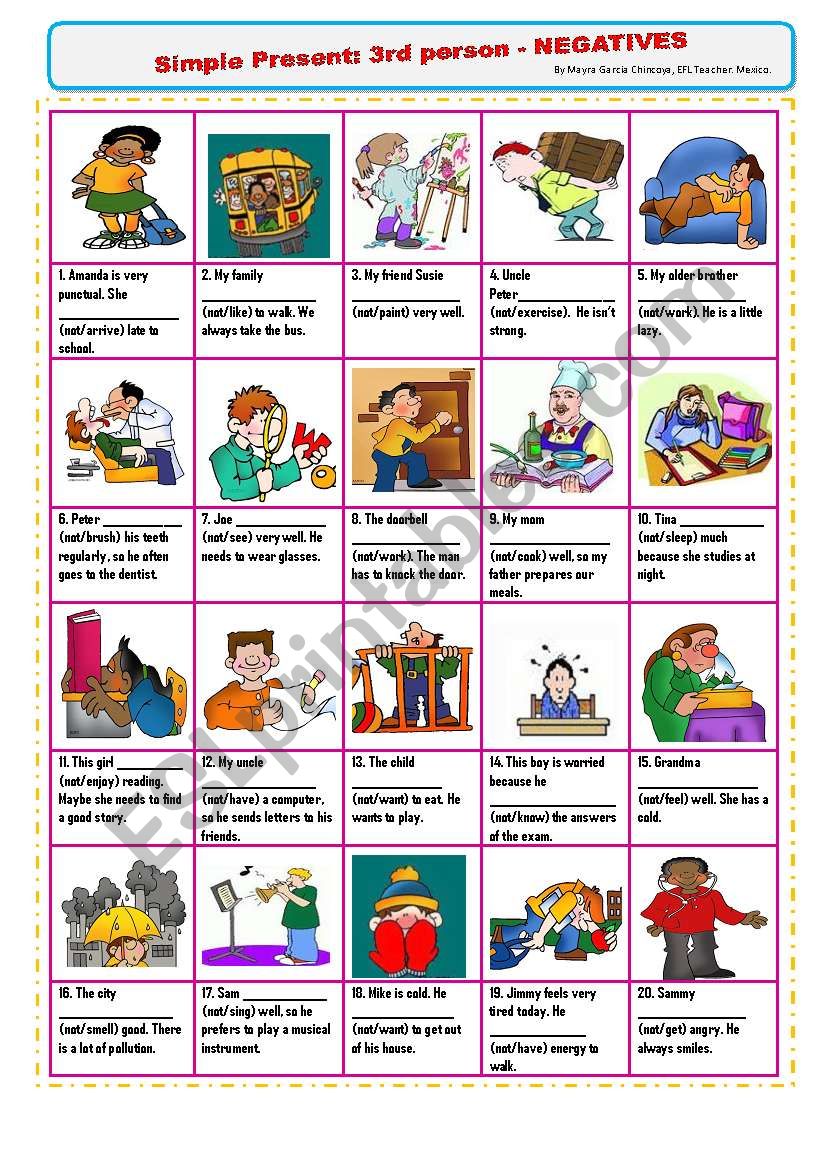 SIMPLE PRESENT - DOESN´T - ESL worksheet by mayrasiu