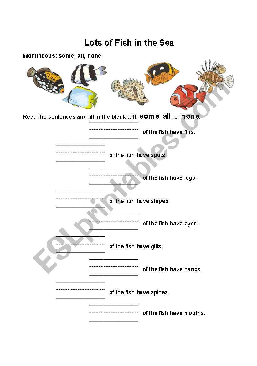 Determiners worksheet