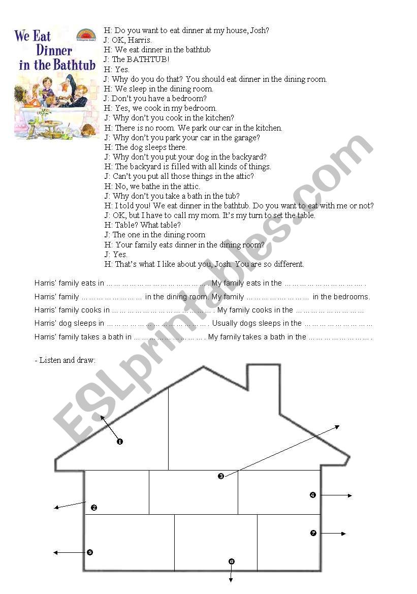 Dinner in the Bathtub! worksheet